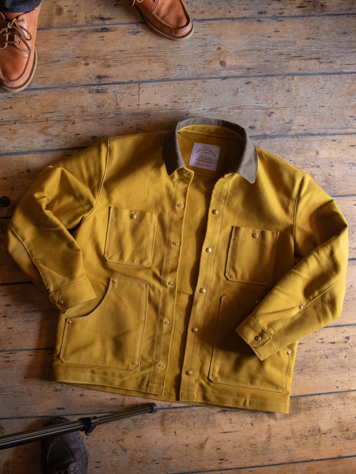 rugged twill work jacket in cumin