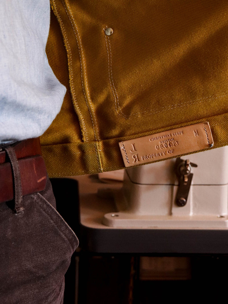 rugged twill work jacket in cumin