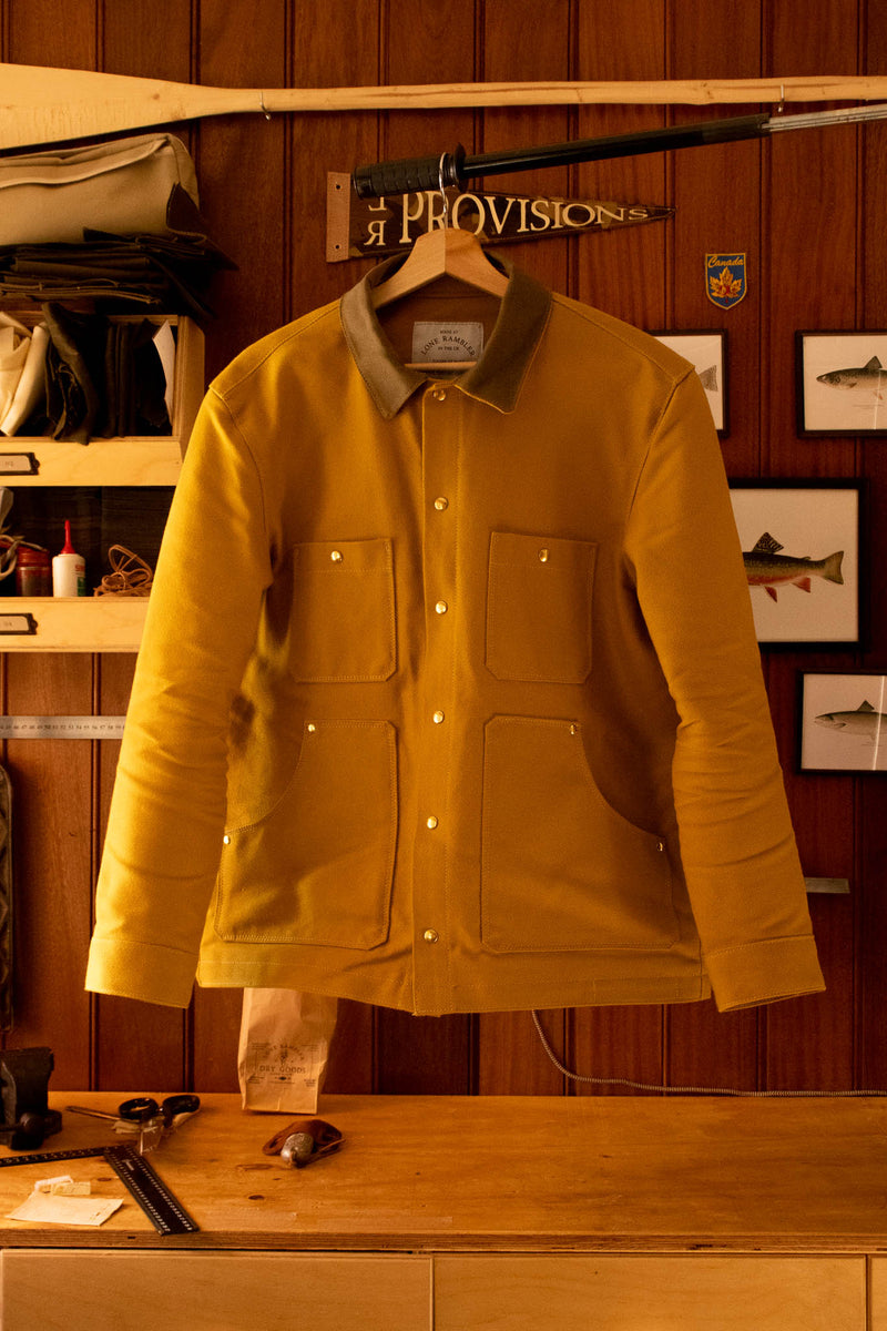 rugged twill work jacket in cumin